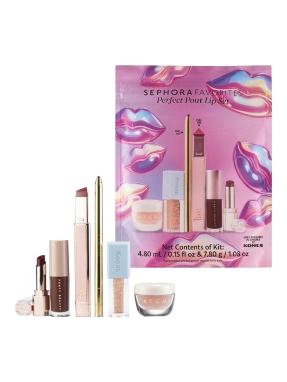 NWT Sephora Makeup Favorites Perfect Pout Lip Set 7-Piece Kit Great Gift Pink OS